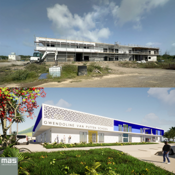 Auf der Baustelle der Gwendoline van der Putten School auf Sint Eustatius herrscht Hochbetrieb. 